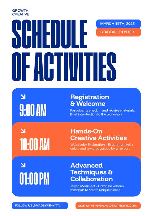 Modern Event Schedule Kittl Design Template