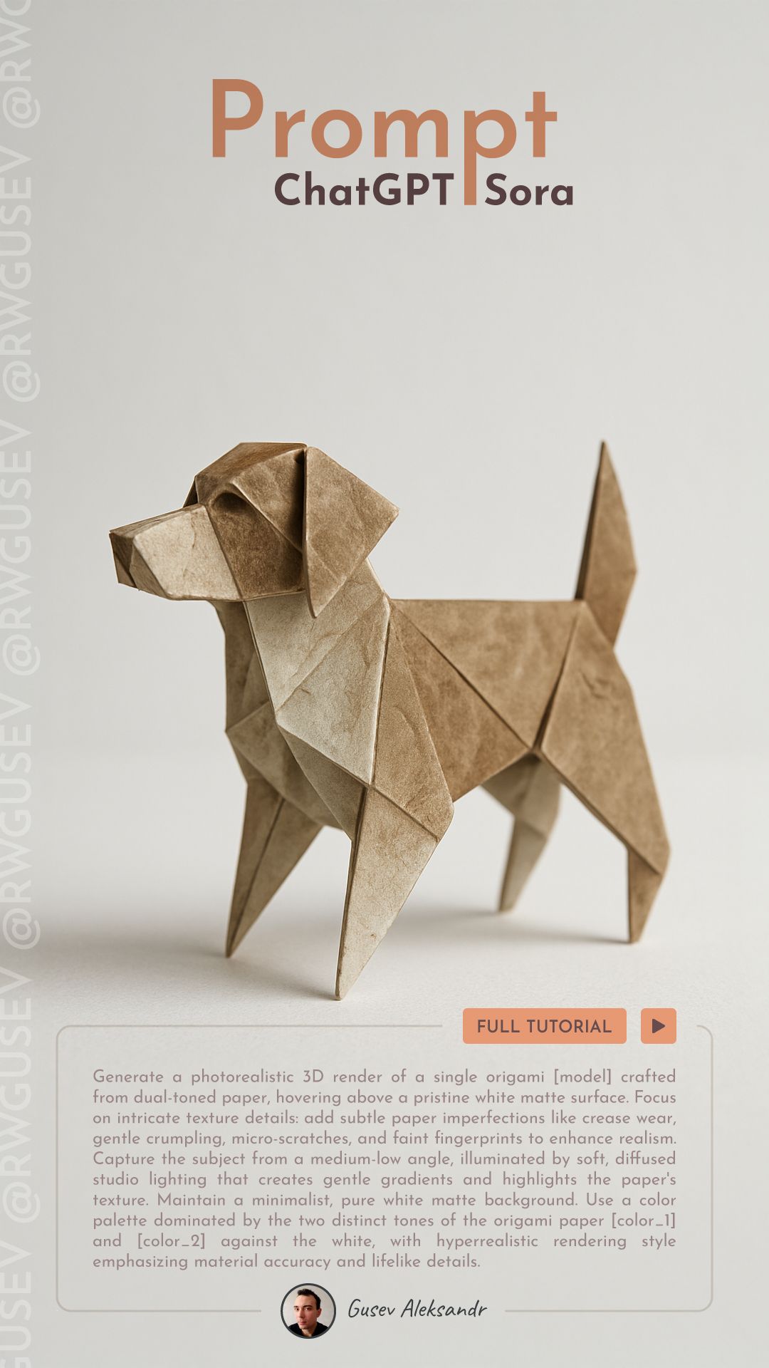 Two-Sided Paper Origami | ChatGPT & Sora