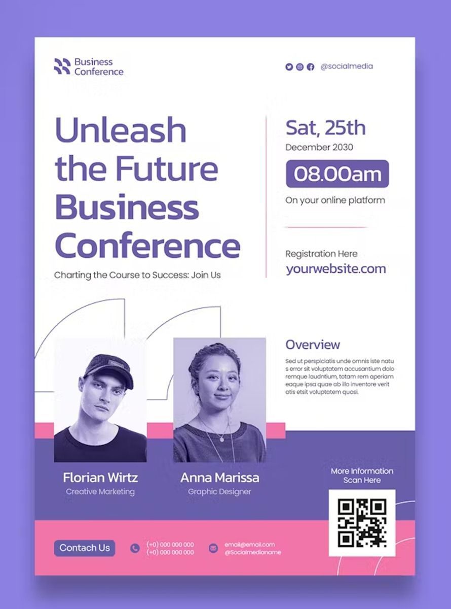 Online Business Conference Flyer Template PSD, AI, EPS