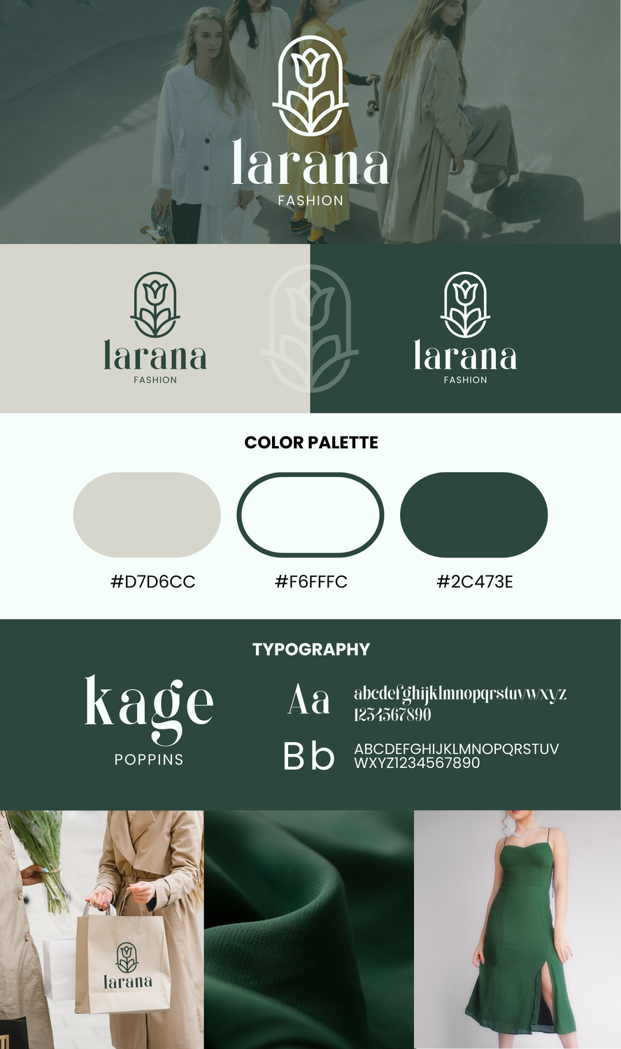 Green and Beige Modern Elegant Fashion Brand Board