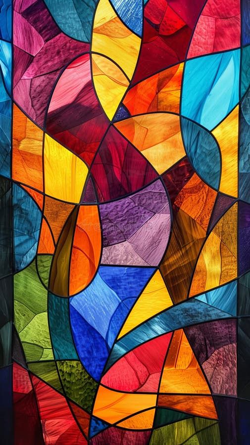 Colorful abstract stained glass window royalty free stock image