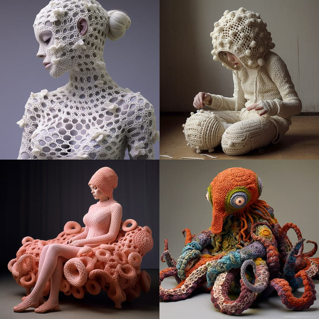 Crocheted Midjourney style | Andrei Kovalev’s Midlibrary