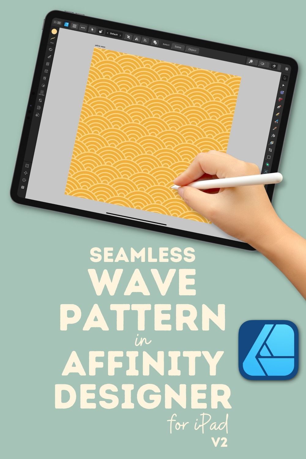 how to use geometric brushes in procreate | Affinity Designer iPad V2: Create a Seamless Wave P