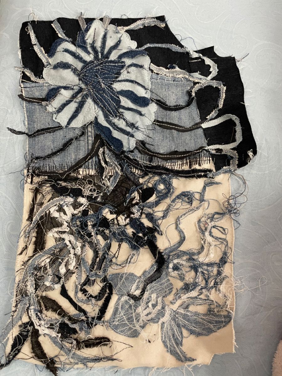 Denim fabric manipulation inspired by the yakuza Japanese tattoos