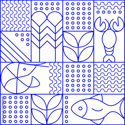 Photography Line geometric mosaic seamless pattern illustration by Alona