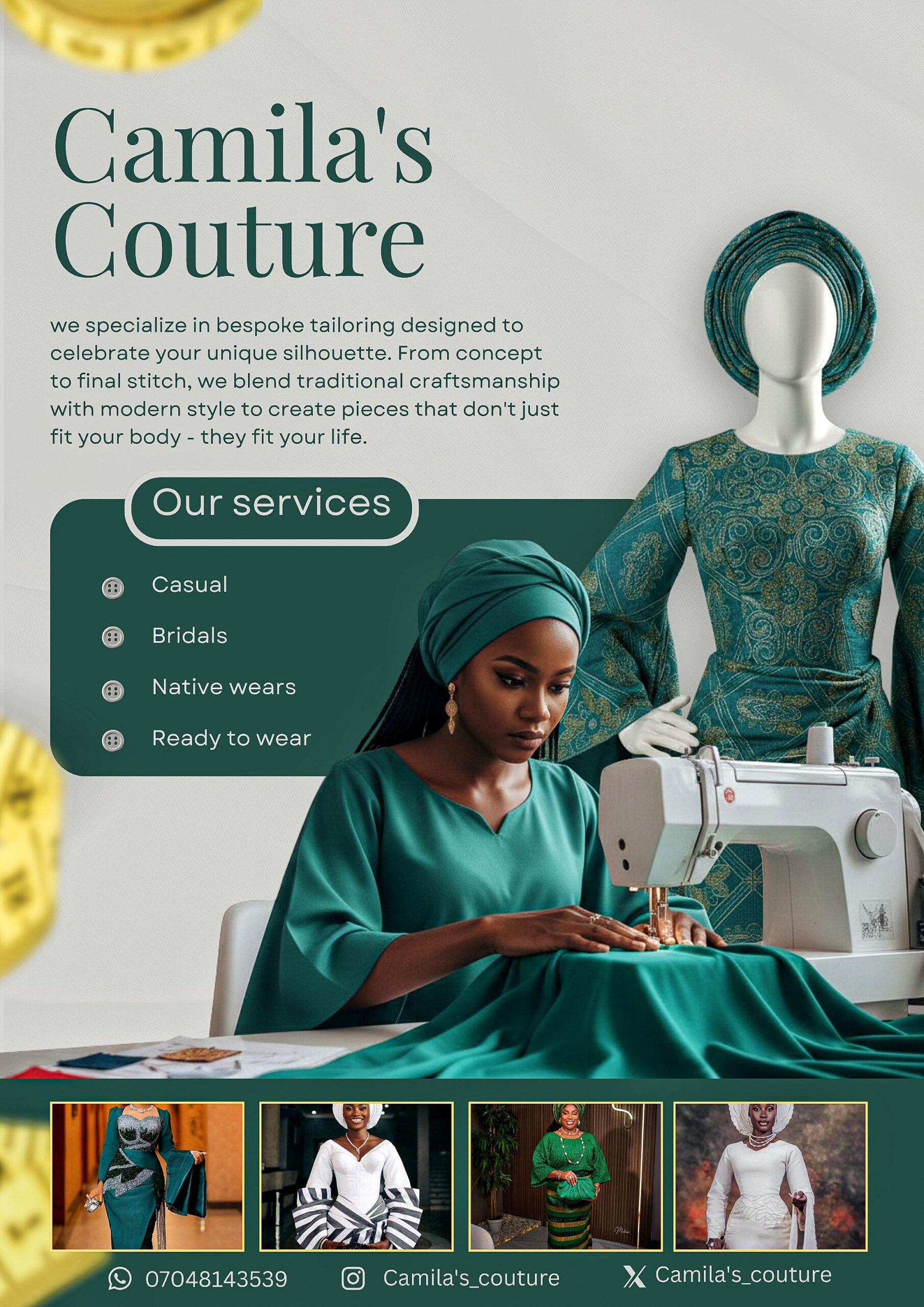 flyer for a tailoring boutique