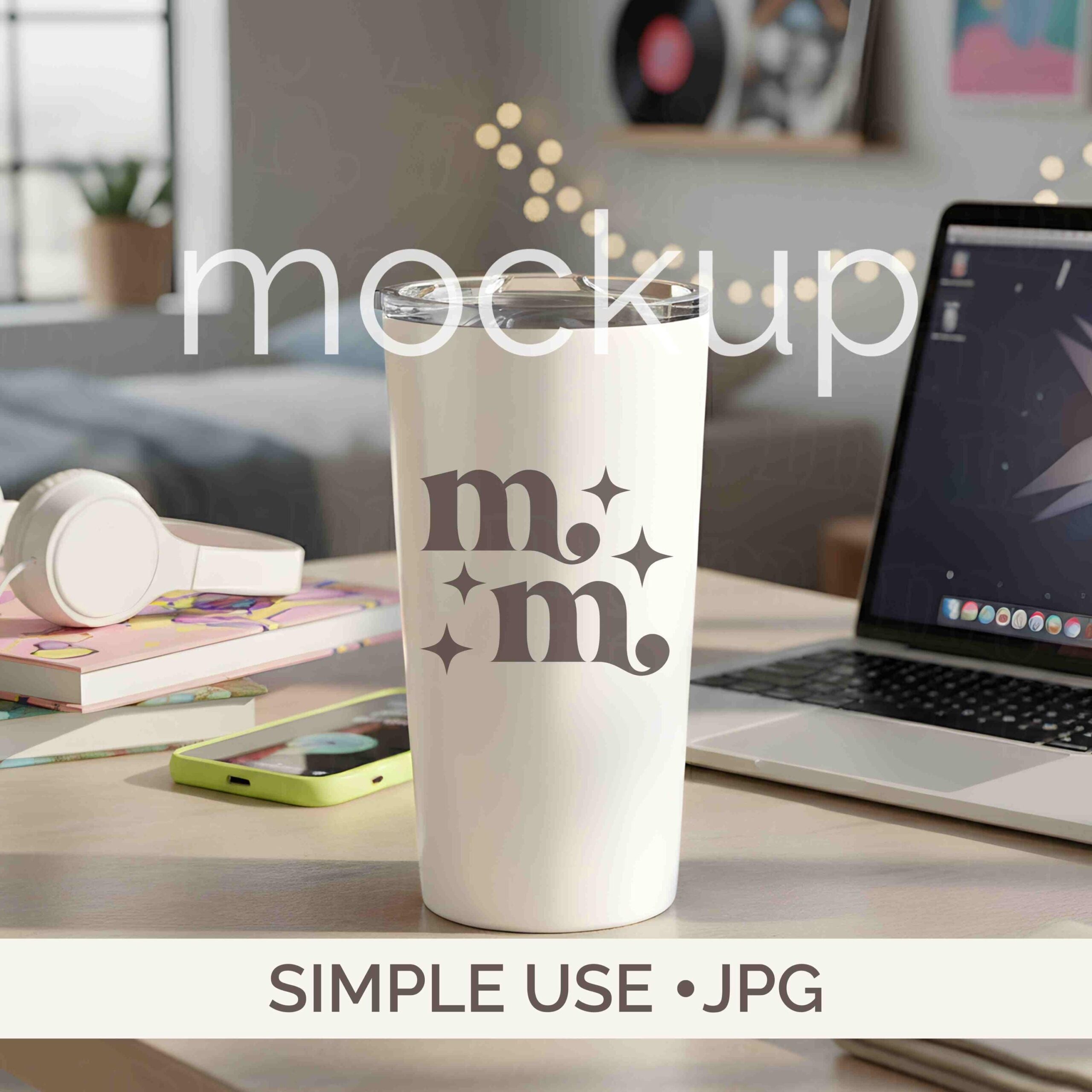 Maquette de gobelet 20 oz, style de vie POD (téléchargement numérique JPG)