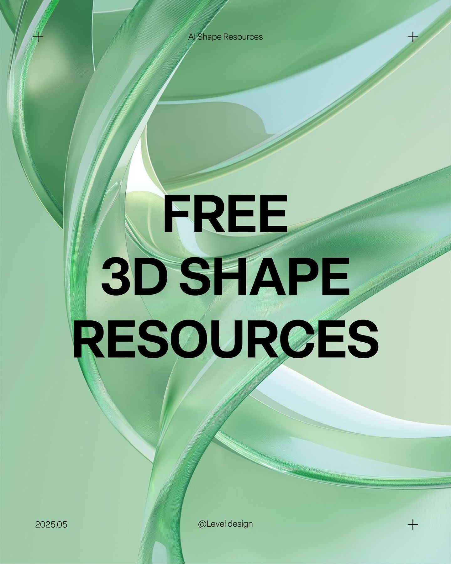 Green Glass 3D Shape Background : Elegant & Futuristic Design Element