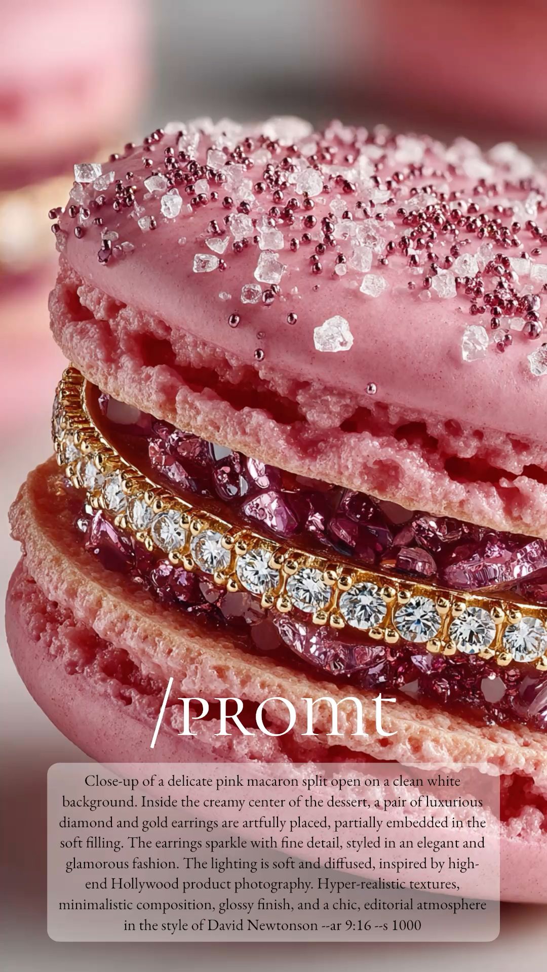 Promt Midjourney «Макарун с украшением»