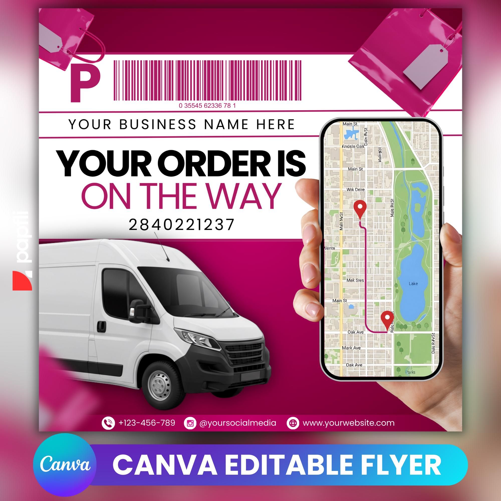 Modèle de Flyer expédié : avis de commande de produits de beauté (téléchargement numérique)