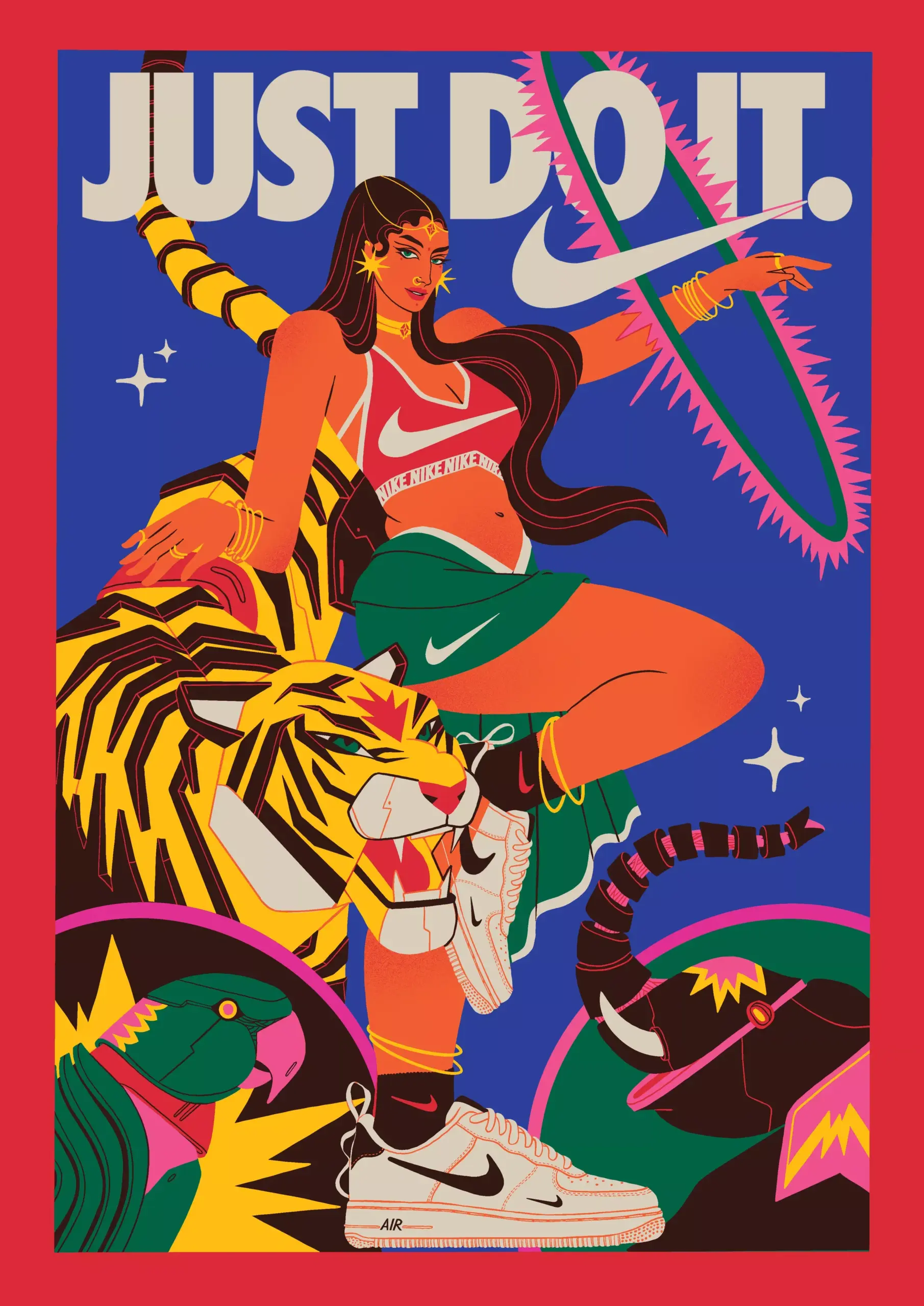 Retrofuturism and maximalism collide in Boomranng Studio’s Mumbai-inspired campaign for Nike