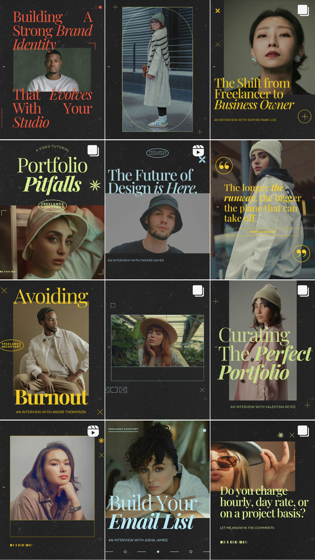 Cinematic Instagram Feed Templates with Film-Inspired Design Concepts