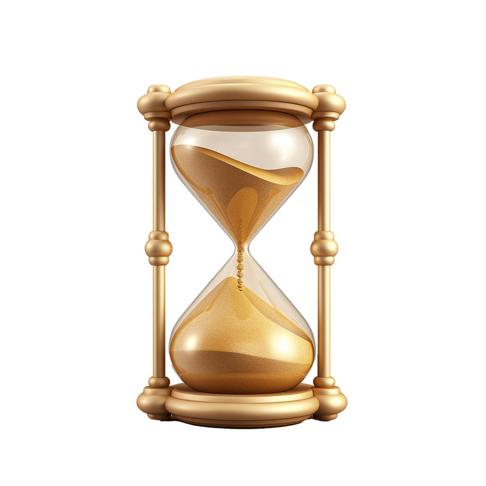 Download AI generated Sand clock png isolated on transparent background for free