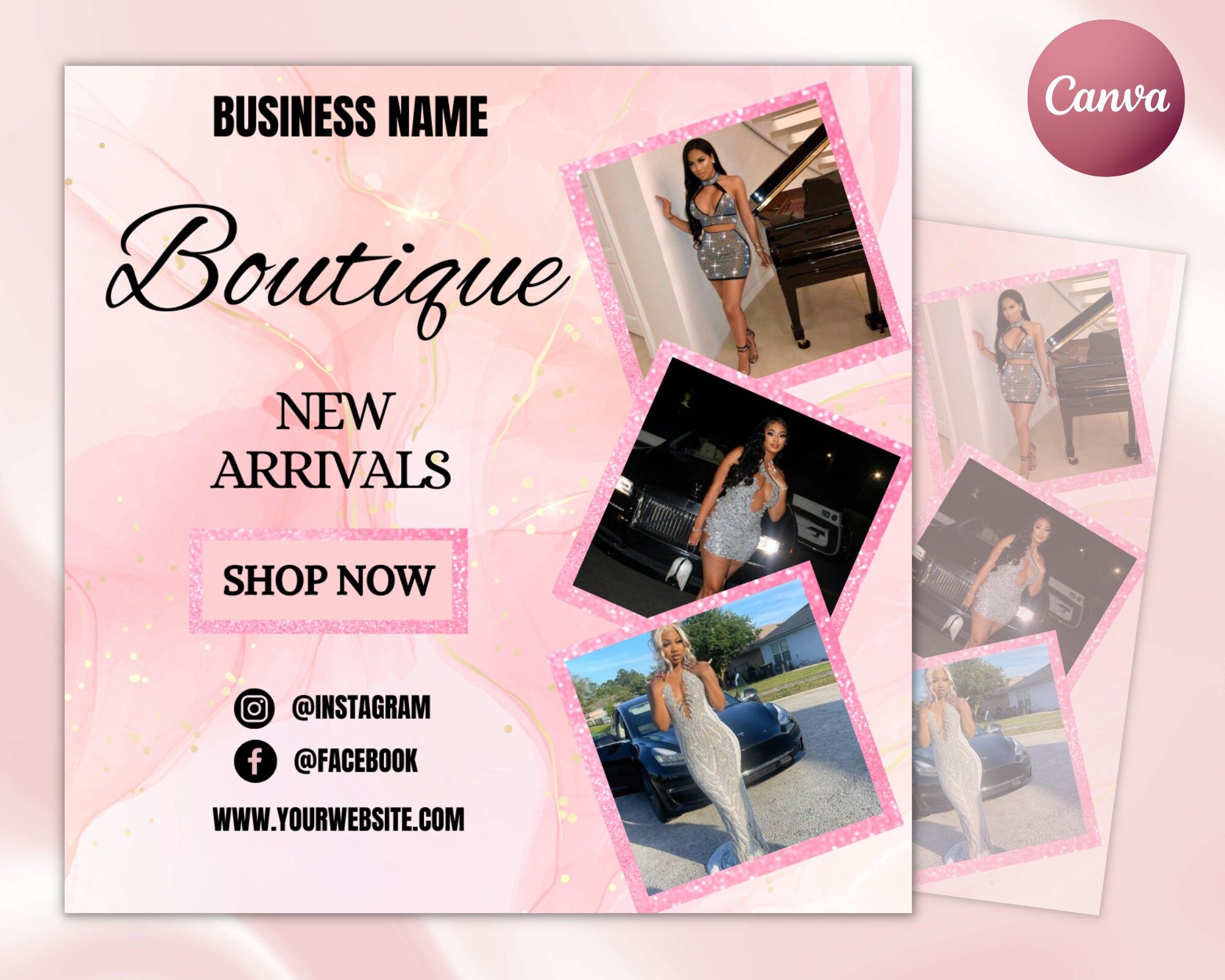 Dépliant de la boutique, Dépliant de la boutique, modèle, toile, Flyer sur toile, Dépliant sur les vêtements, Dépliant sur les nouveautés, Dépliant sur la vente, Flyer numérique, Modèle modifiable