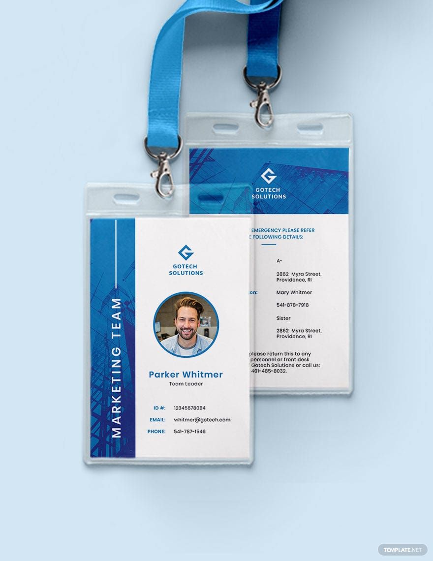 Corporate ID Card Format Template in Pages, PSD, Word, Publisher, Illustrator – Download | Template.net