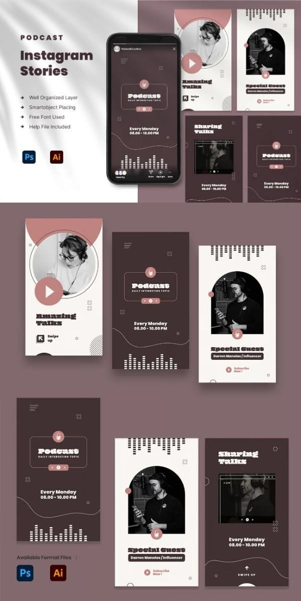 Podcast Cover Art: AI PSD Templates