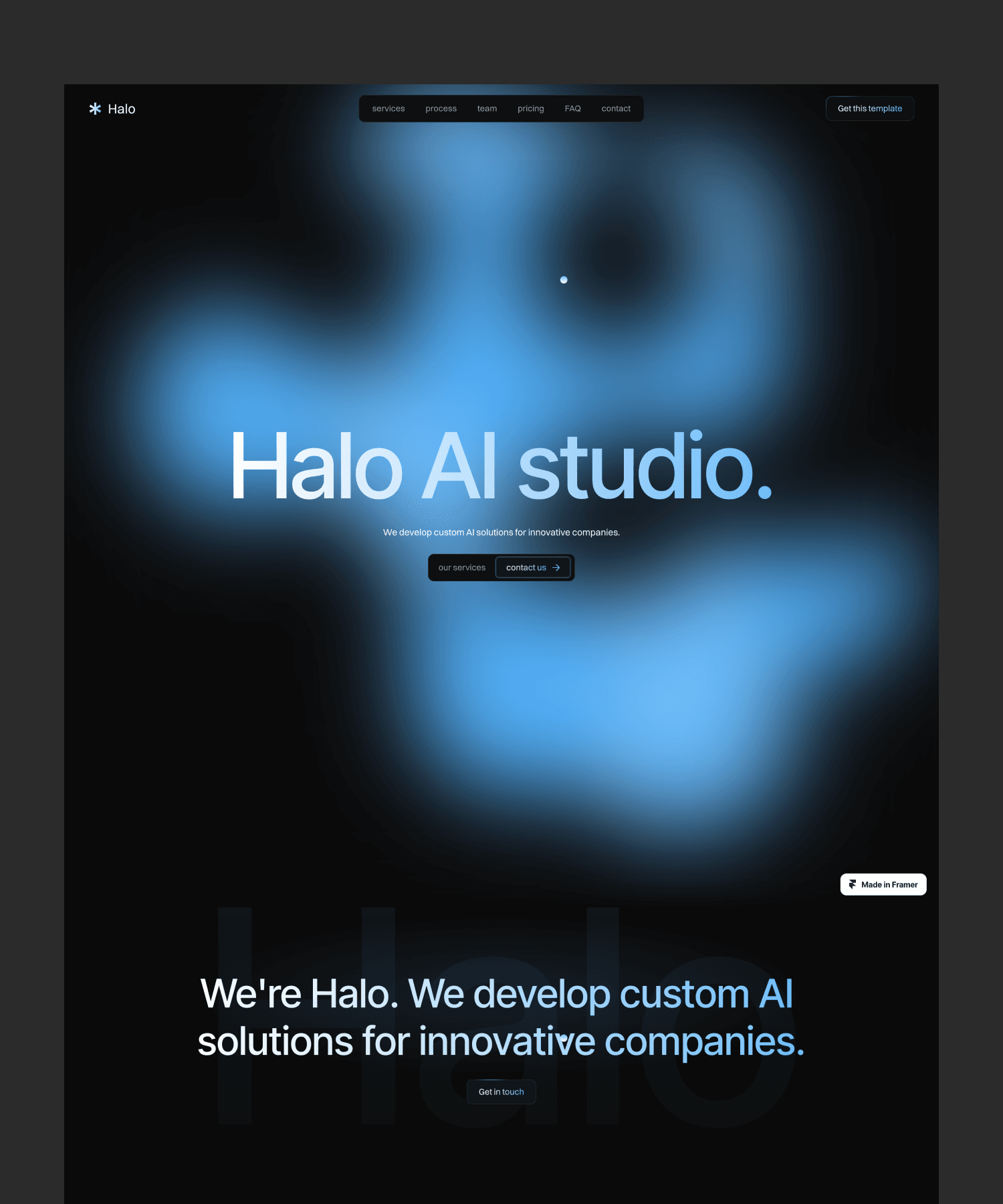 Halo — AI Studio UI Kit for Fast, Modern Website Design 🚀