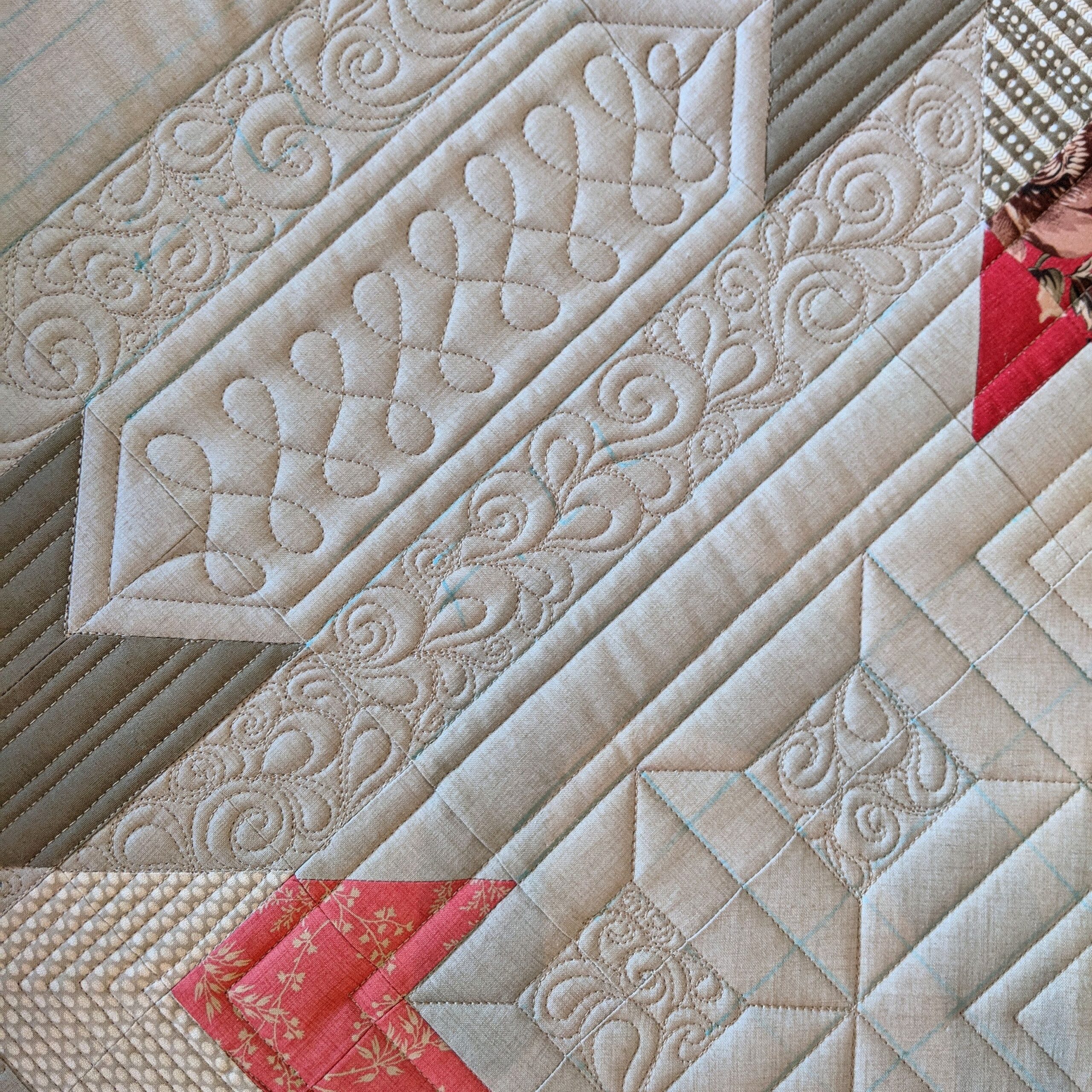 How to Quilt in Negative Space: choosing quilting designs on the Ruby Roads Quilt