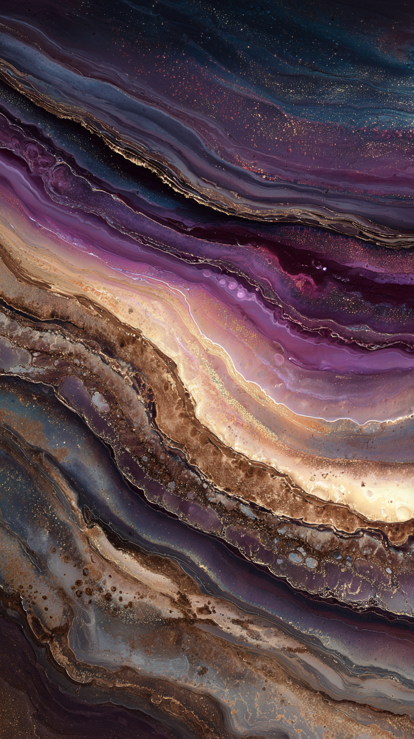 Iridescent Abstract Art With Layered Jewel Tones