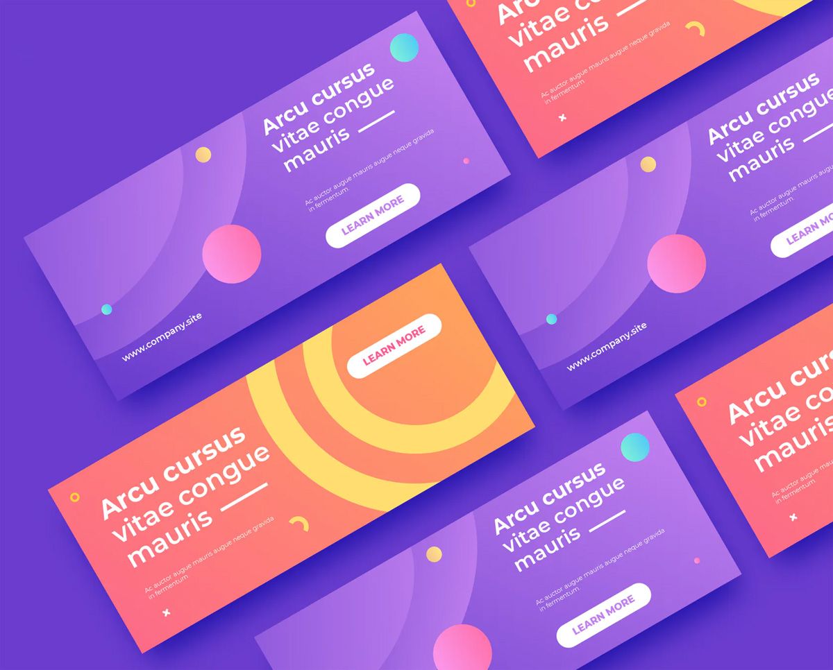 Modern Web Banner Templates Vector