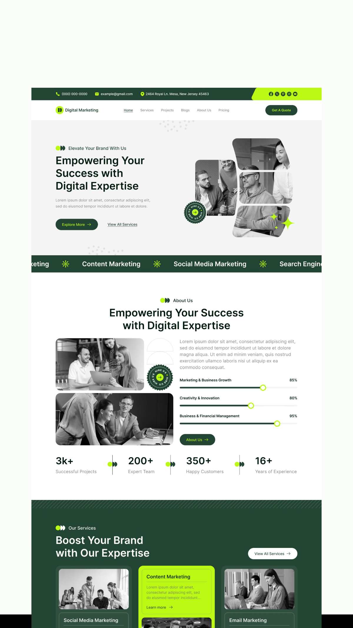 Digital Marketing Agency Website UIUX Design | Figma | Web Design