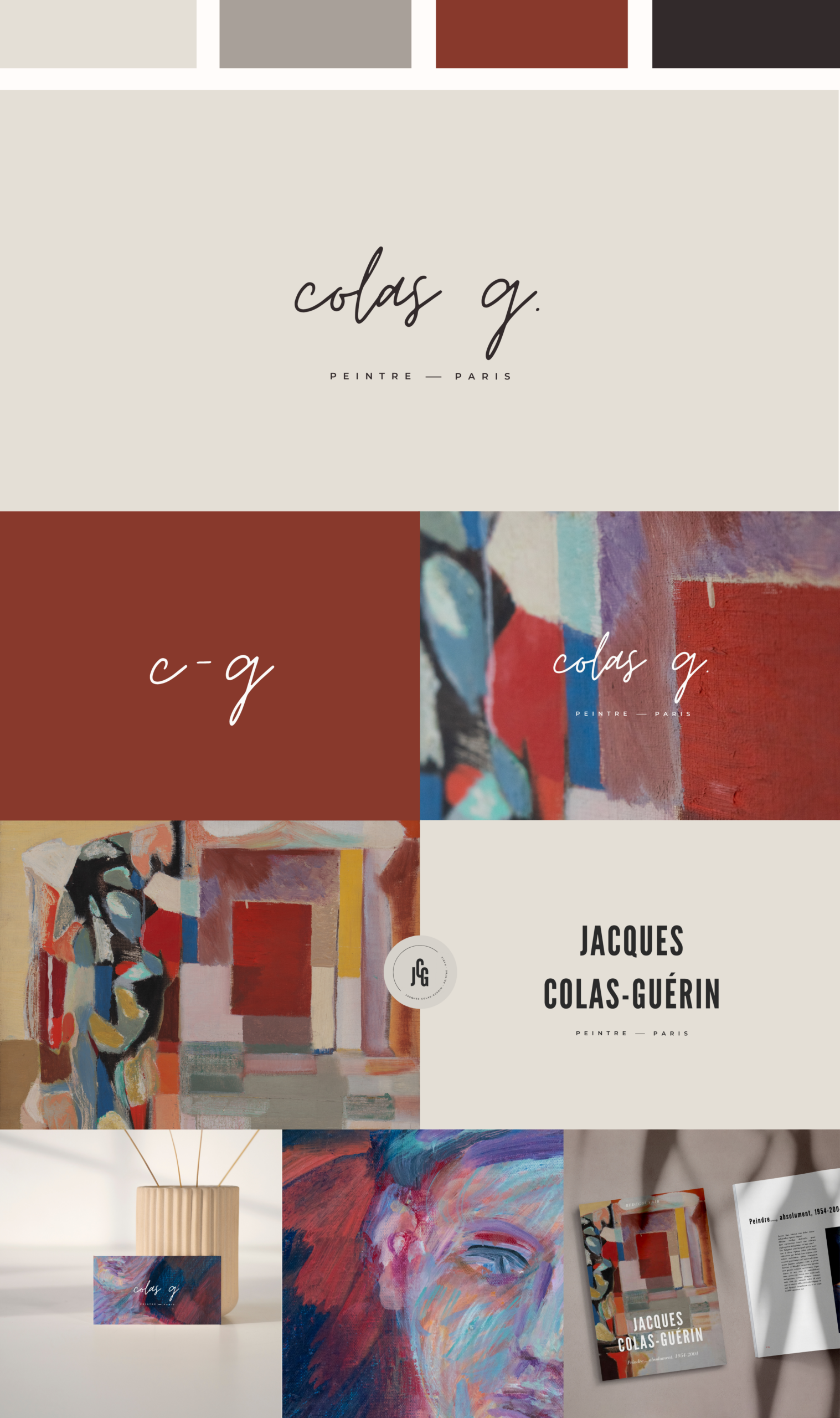 Brand design for the painter Jacques Colas Guérin by Kyano Creative Studio
