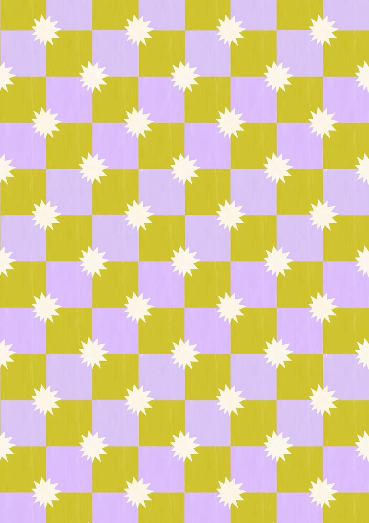 Lilac and green checkerboard pattern