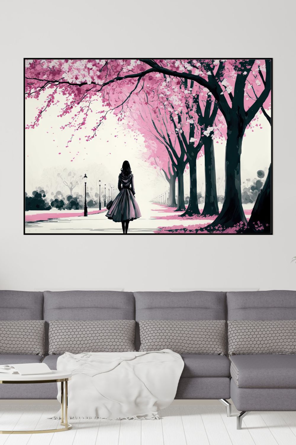 Cherry Blossom Tree Japanese Digital Wall Art