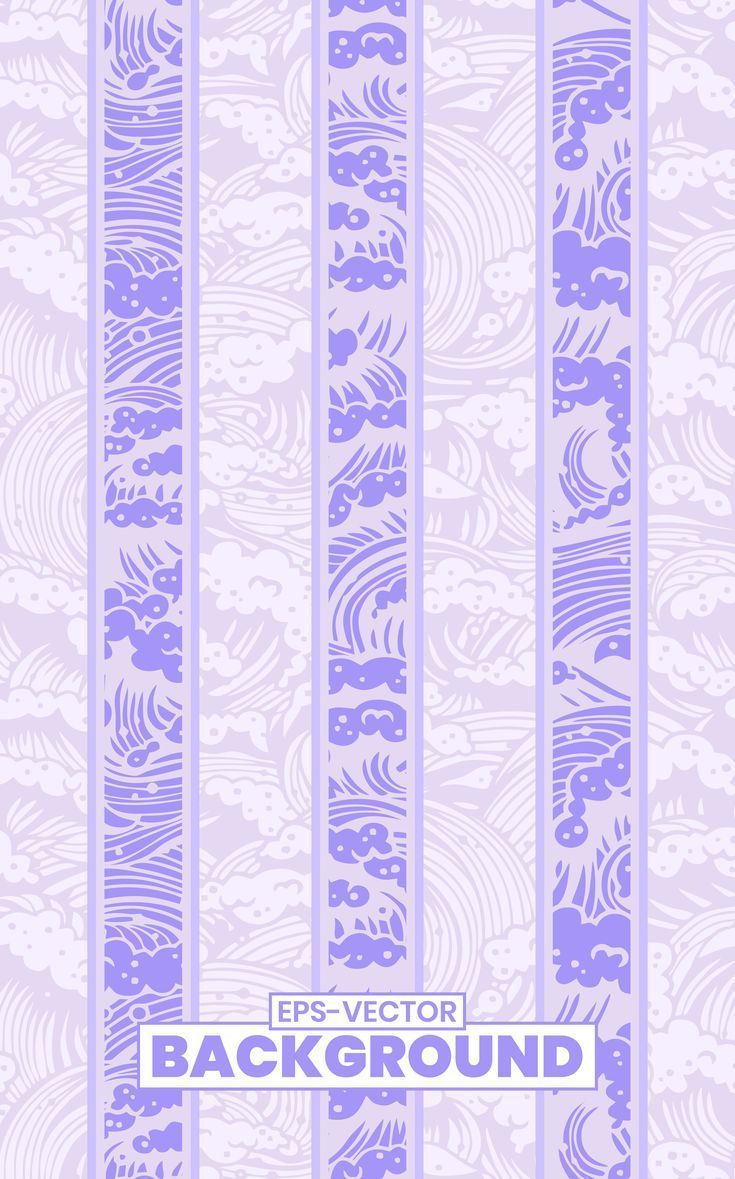 Abstract seamless pattern with waves and decorative stripes