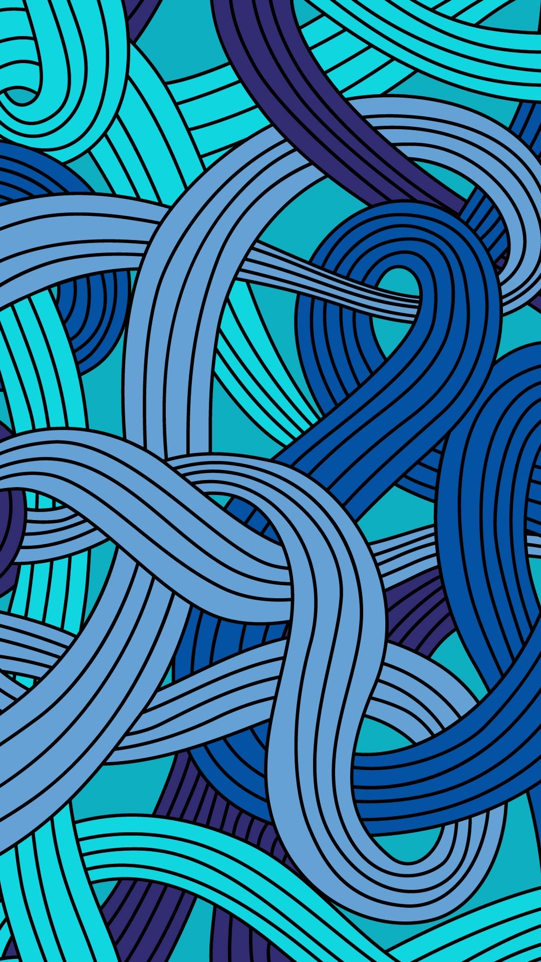 Vibrant Intertwined Waves: Seamless Vector Pattern for Modern Design Licensing
