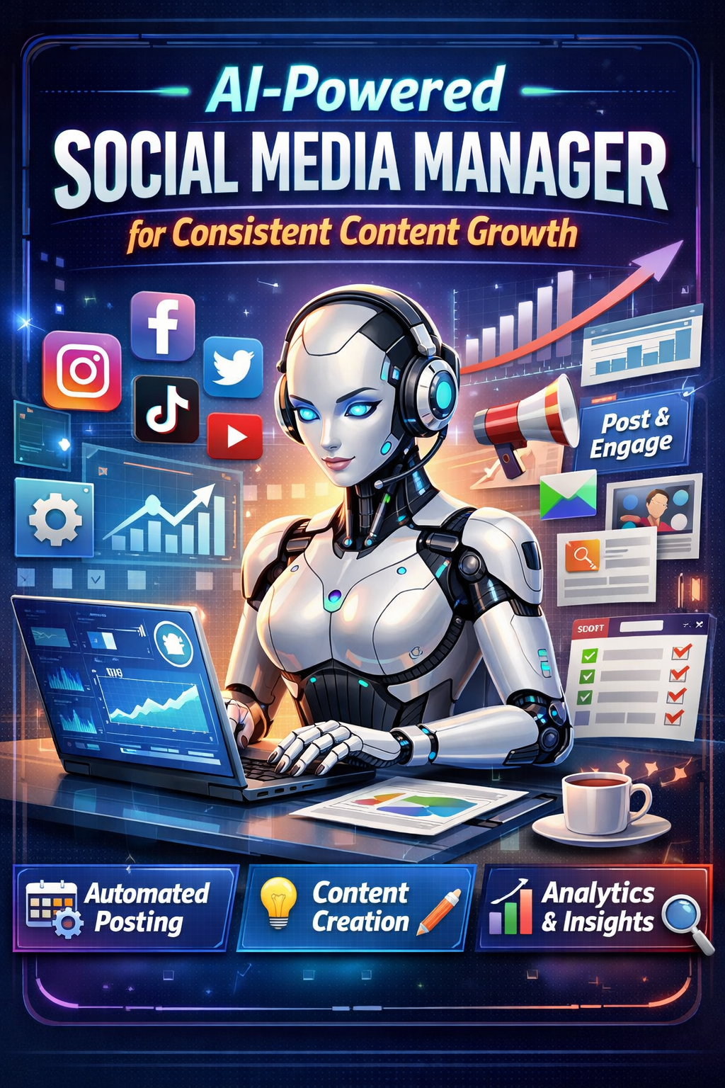 AI-Powered Social Media Manager for Consistent Content Growth