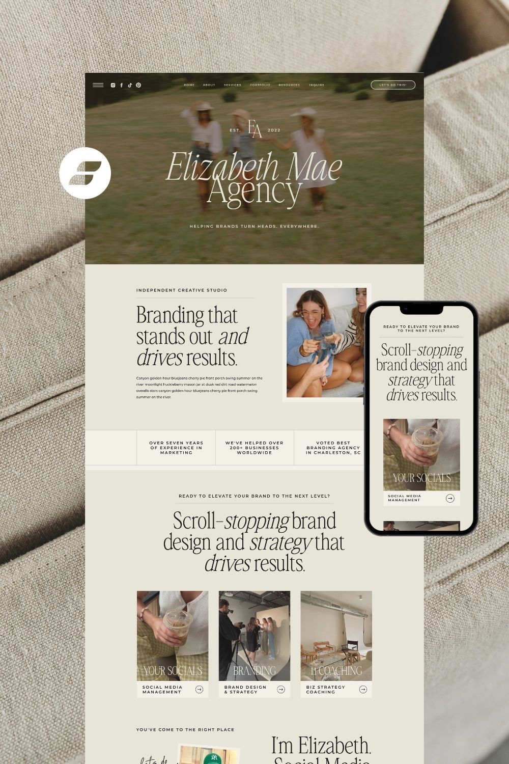 Versatile Showit Website Template for Social Media Managers & UGC Creators
