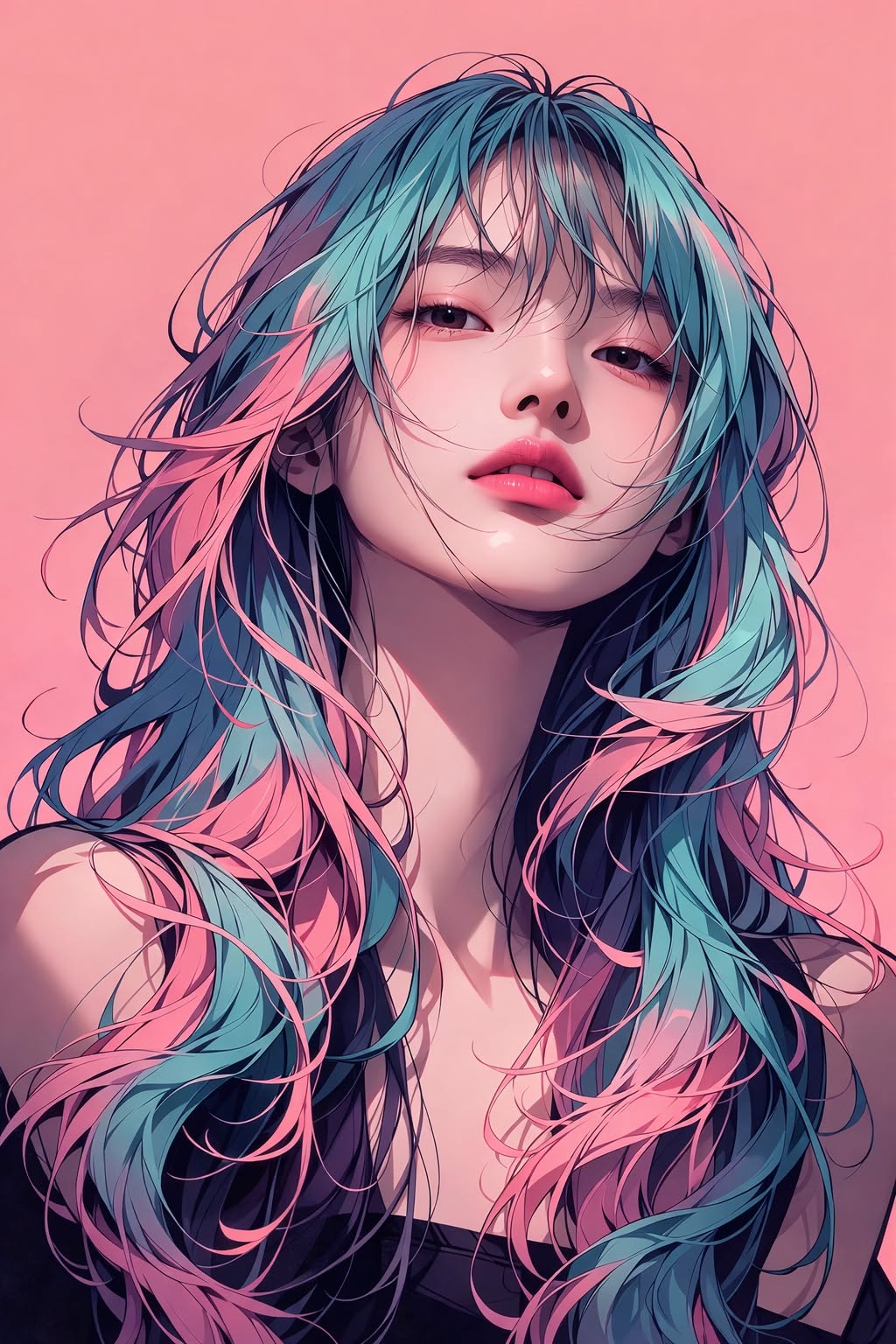 Cute Girl Pastel Wallpaper