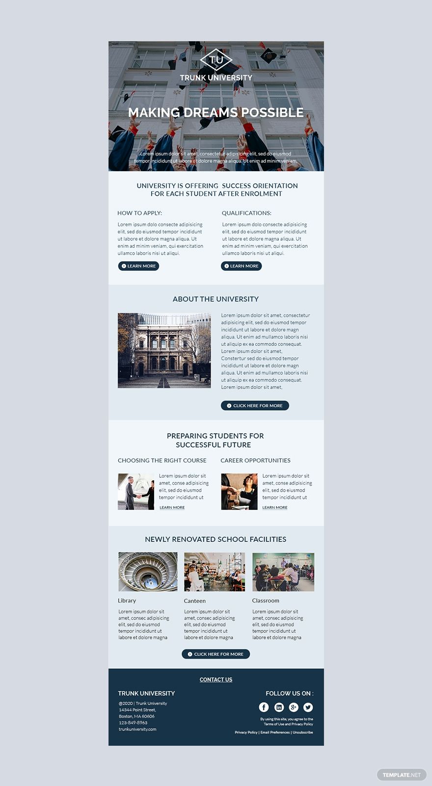 University Email Newsletter Template in HTML5, PSD, Outlook, Word, Publisher, Pages – Download | Template.net