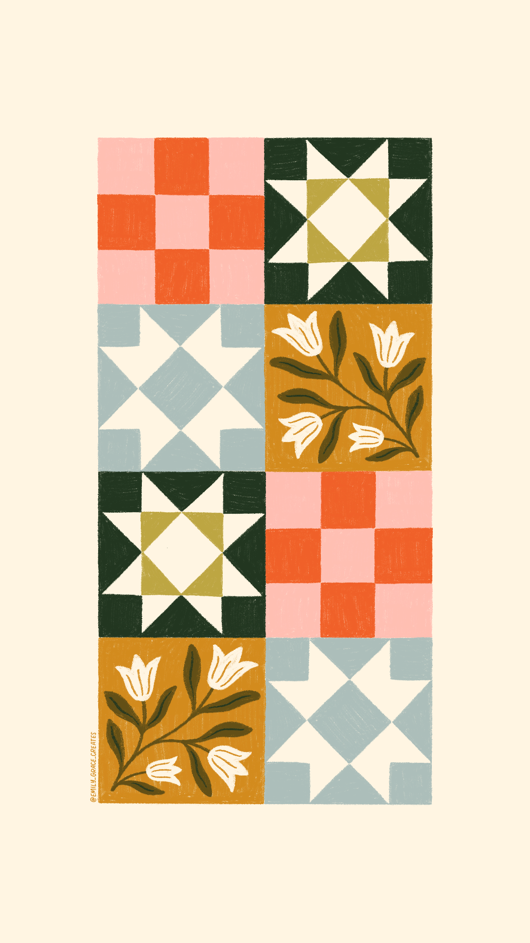 Folk Quilt Pattern