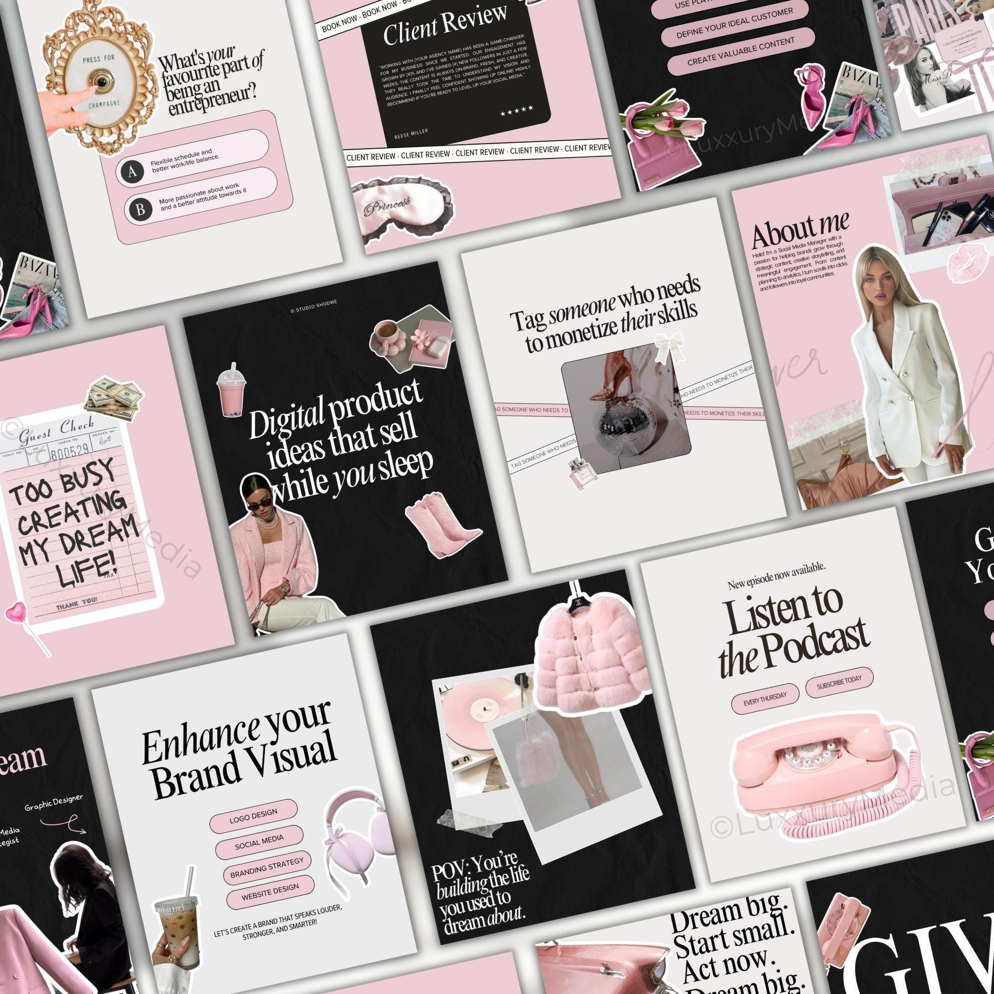 Modèles Instagram Social Media Manager | Publications marketing sur les réseaux sociaux | Modèles Instagram de coaching | Modèles de marketing numérique