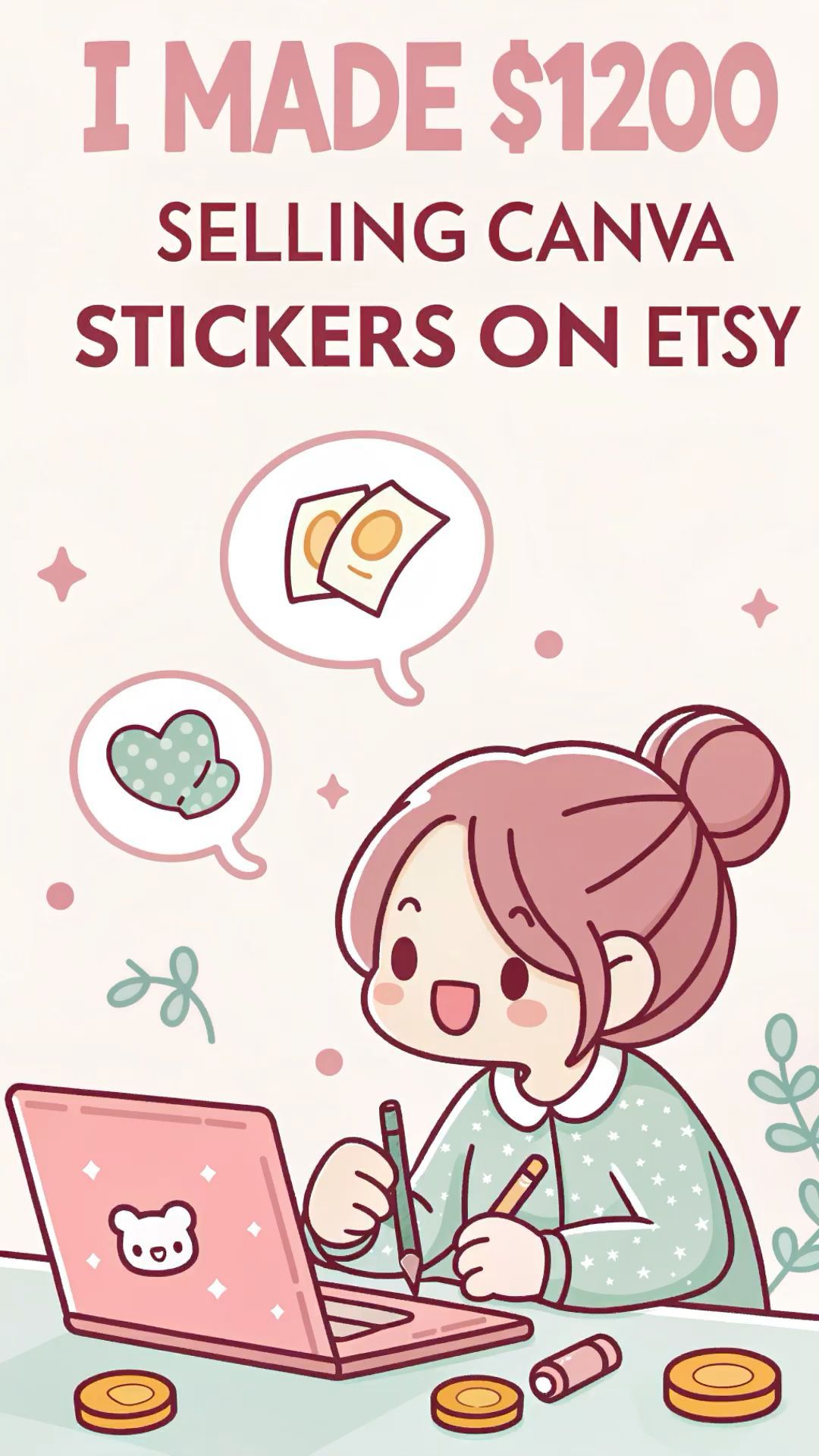 I MADE 00 SELLING CANVA STICKERS ON ETSY