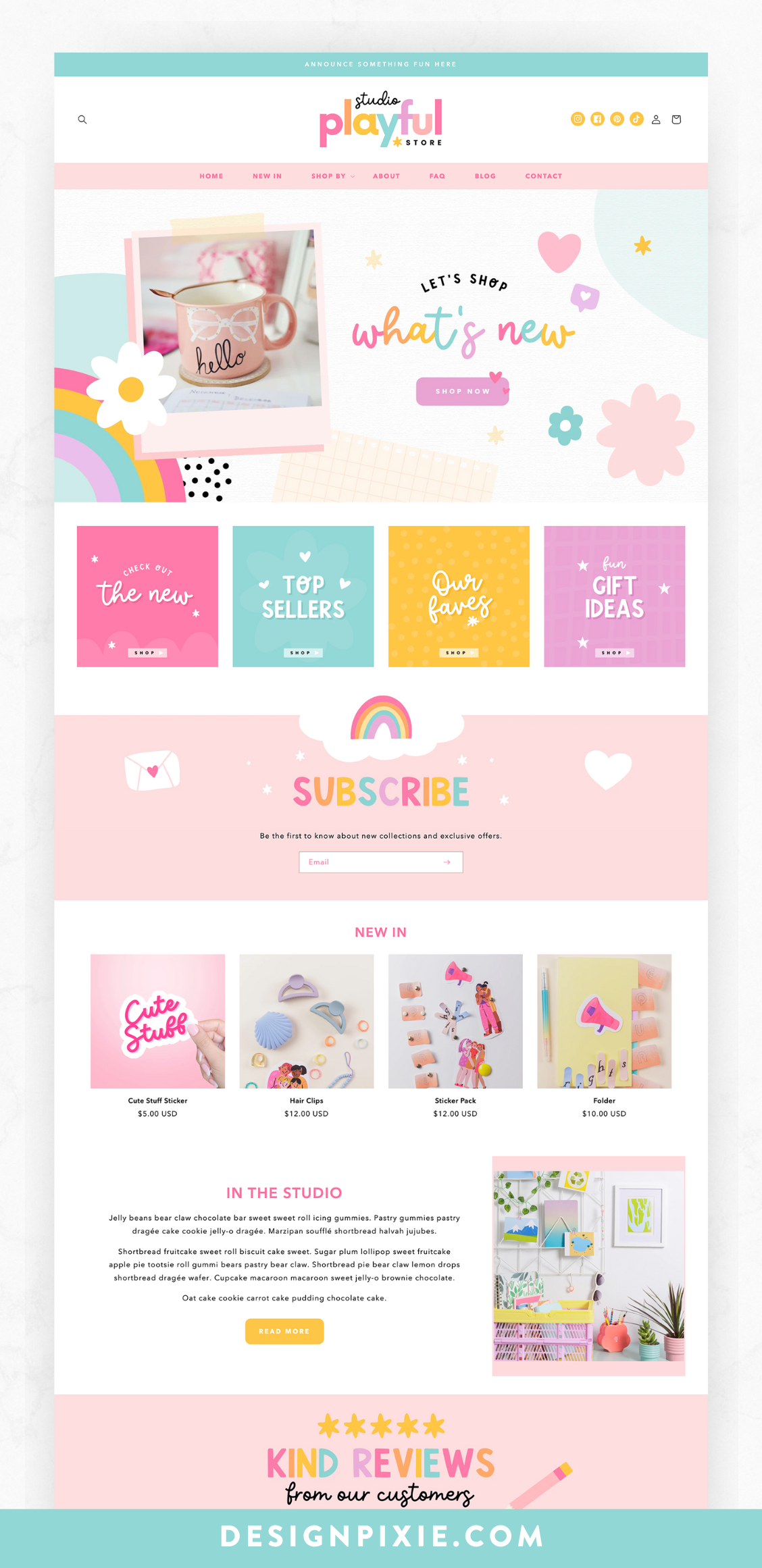 Cute Website Design – Playful Rainbow Shopify Theme