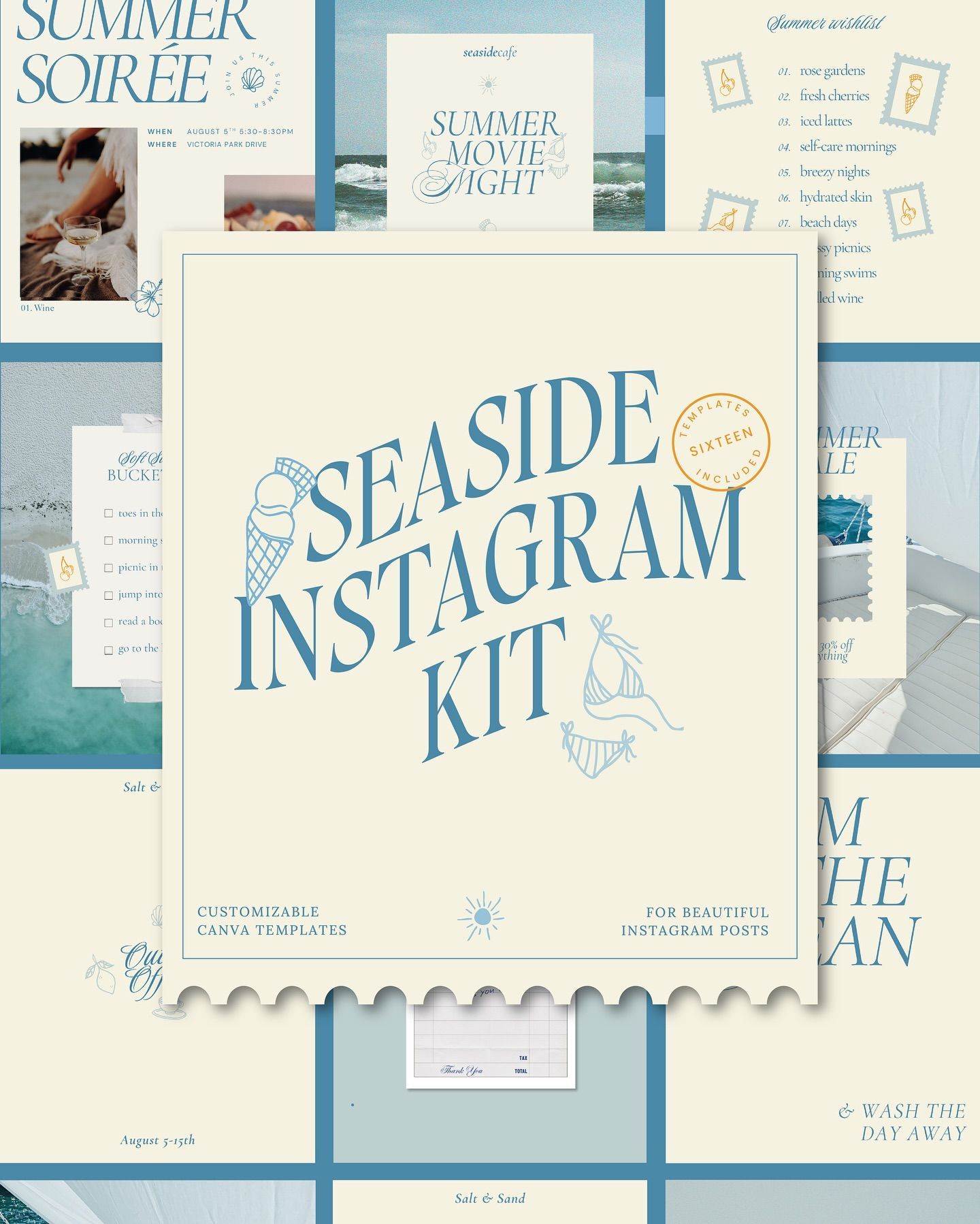 Seaside Instagram Templates | Desain, Referensi