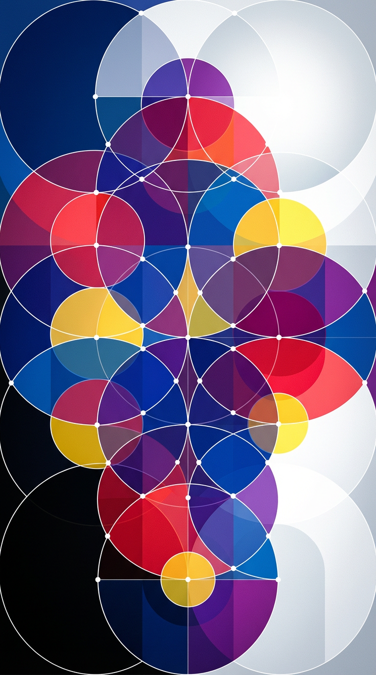 Pattern and colour inspiration with vivid abstract geometric circles