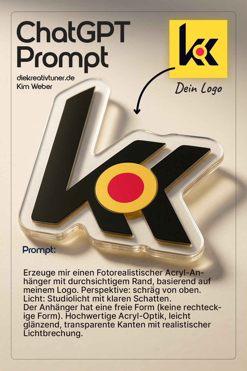 Acryl-Schlüsselanhänger mit deinem Logo 🔑 | ChatGPT Prompt