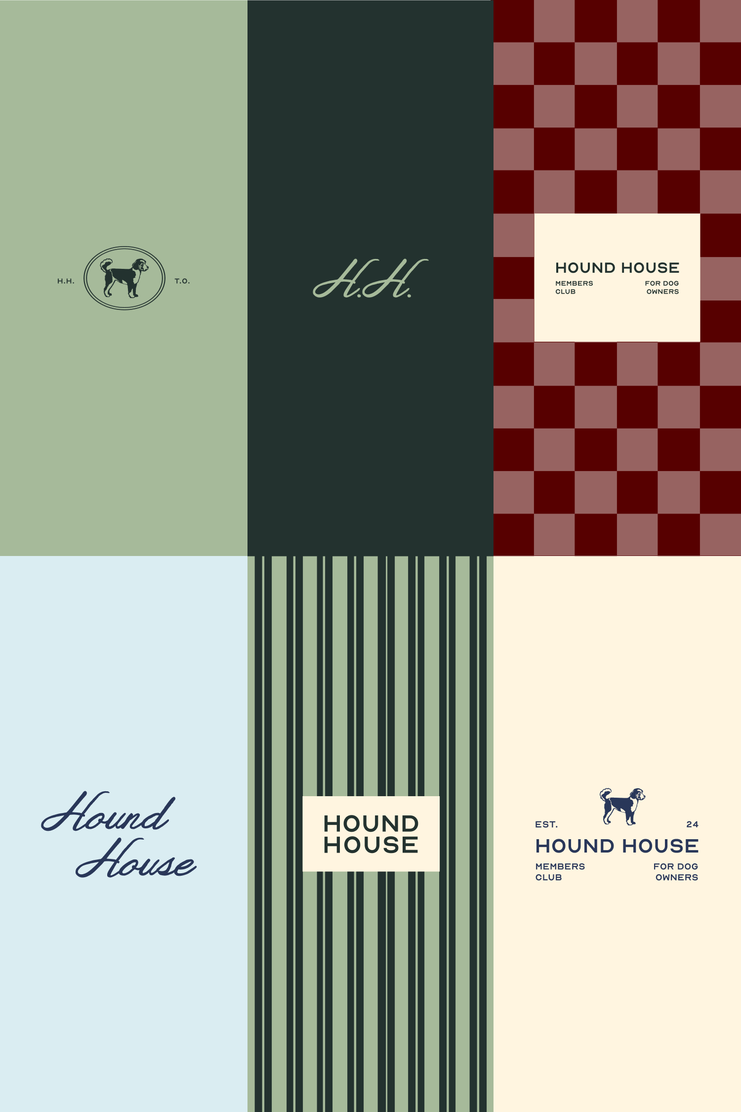 Brand board with logos, graphics, and colour palette