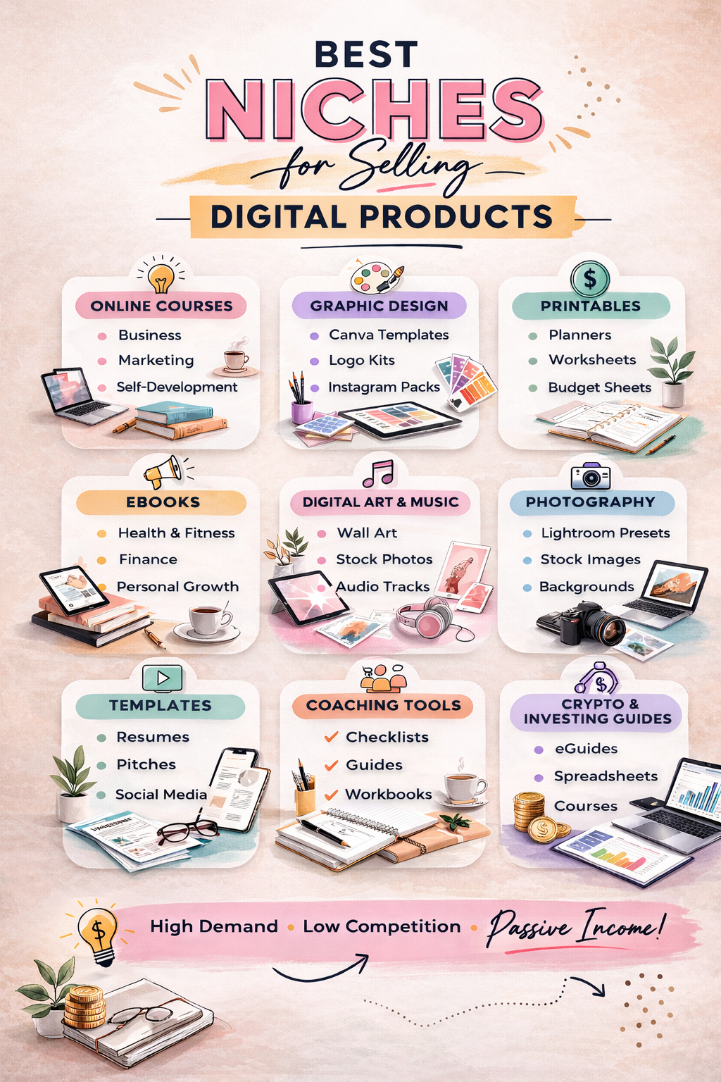 Best Niches for Selling Digital Products (High Demand Passive Income Ideas)