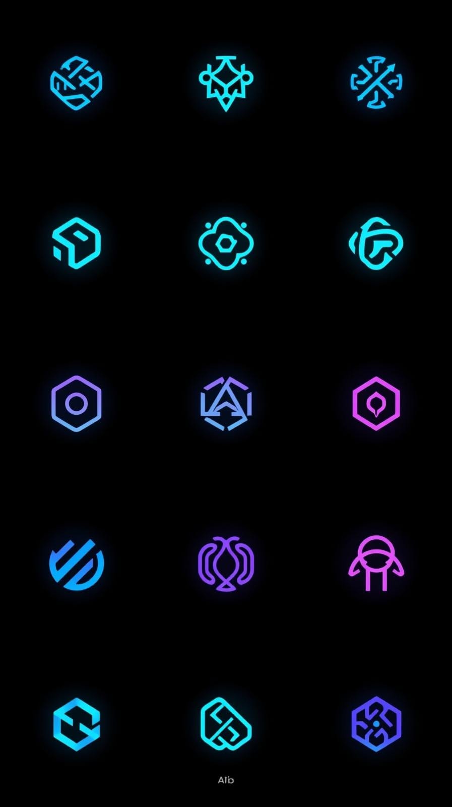 Futuristic Logo Icon Grid – Branding Inspiration