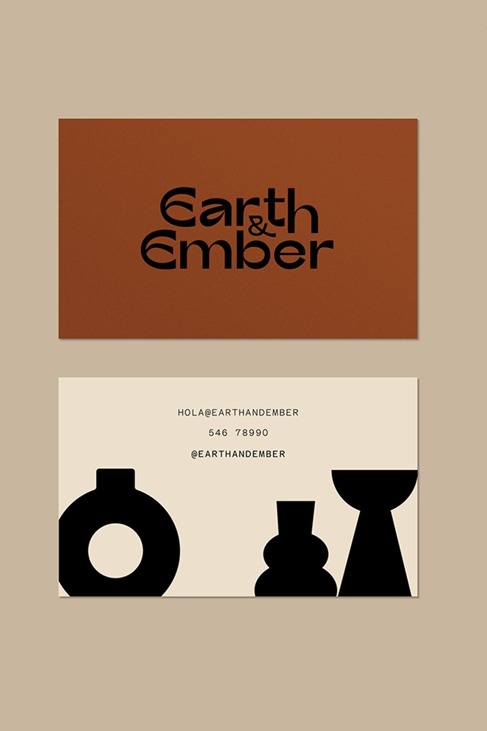 Crafting Timeless Forms: Earth & Ember’s Pottery Studio Business Card Design
