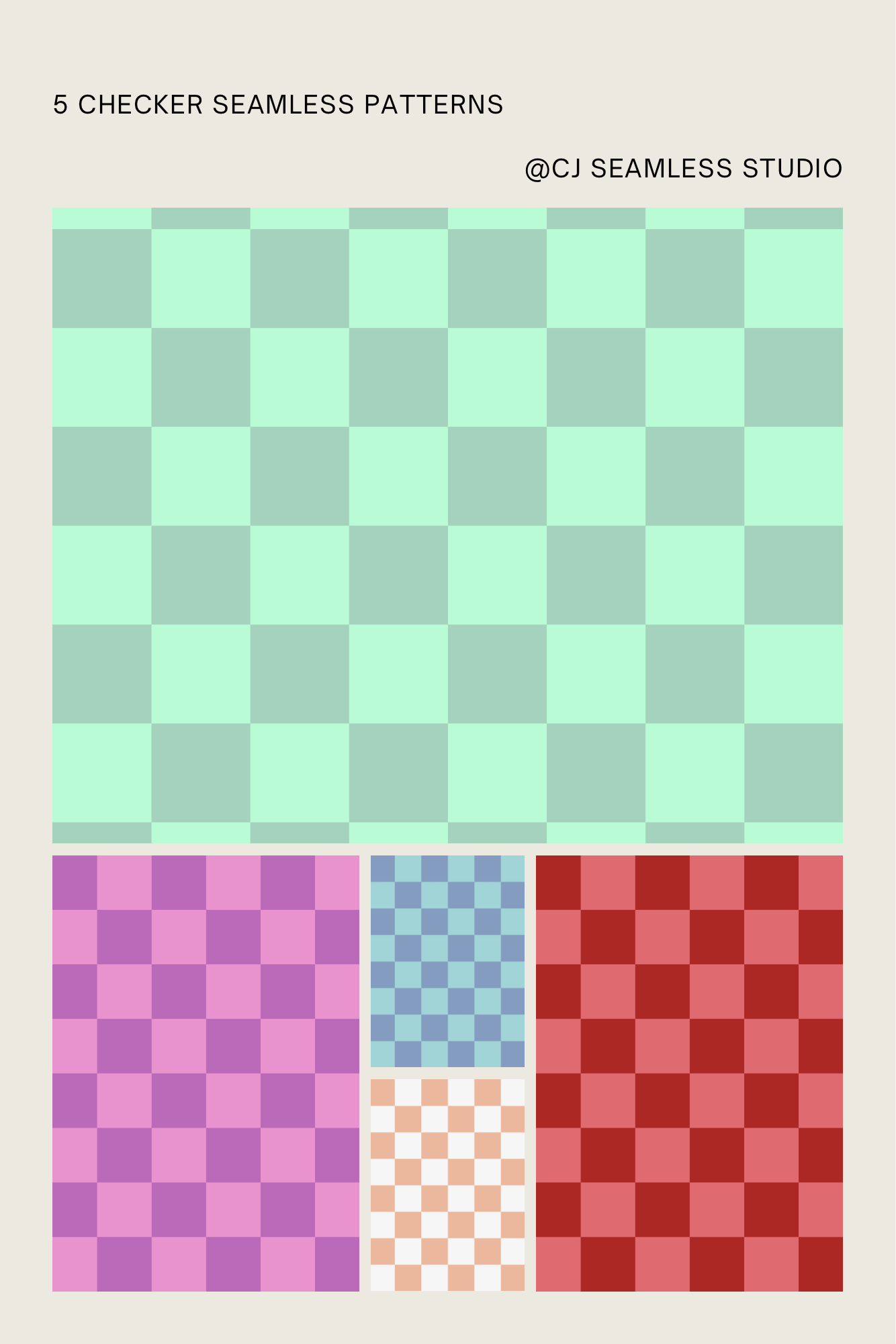 5 Checker Seamless Patterns Bundle