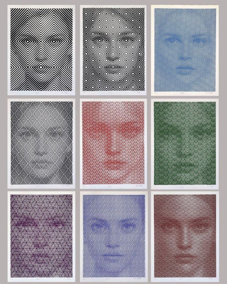 Stunning Patterned Paintings Actually Have Hidden Faces Within Them