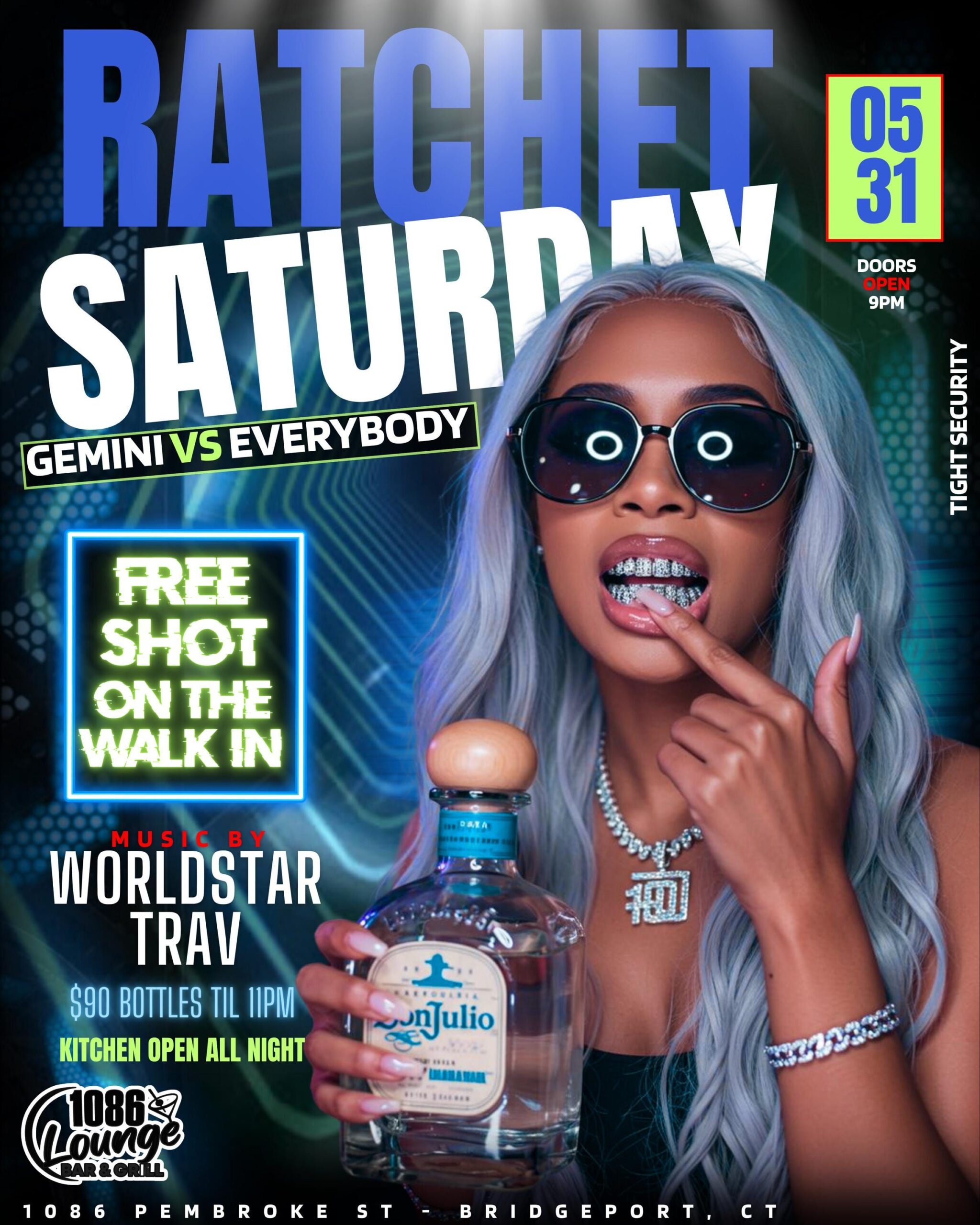 Dépliant animé et modifiable du Baddies Club, modèle sur toile Ladies Night