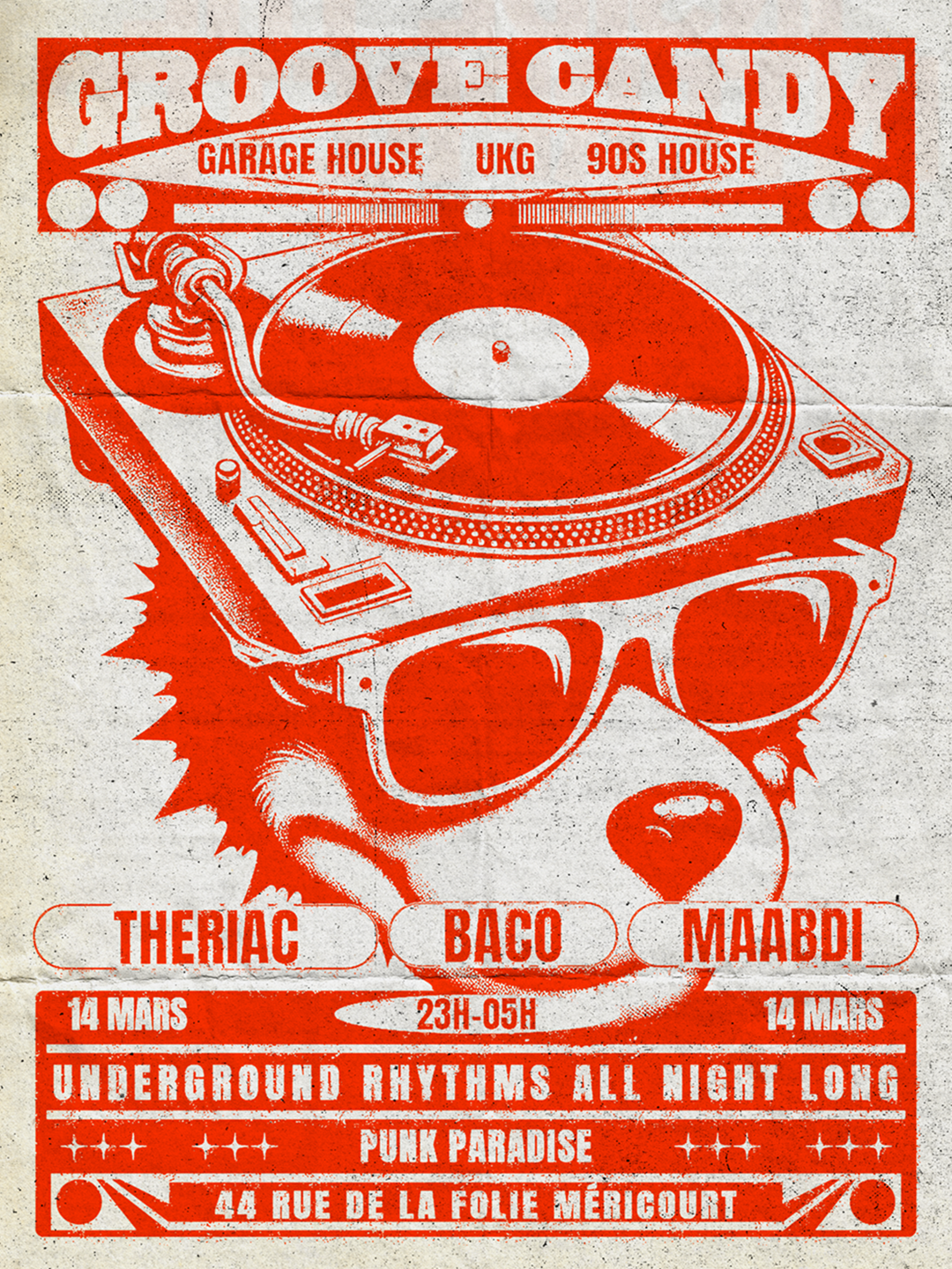 Graphic Rave Poster / Club Flyer / 90s Graphic Design Flyer Inspiration