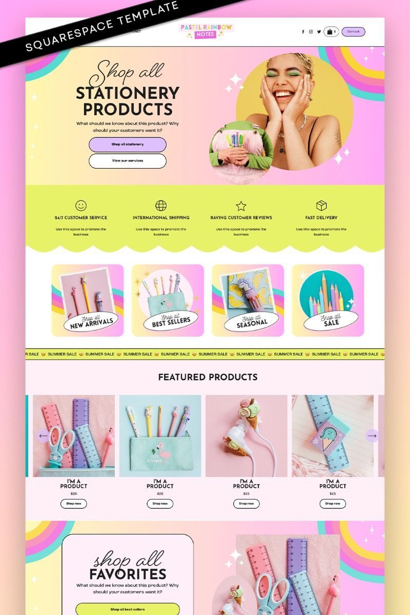 Create a Bold, Colorful Rainbow Website with Squarespace Template 7.1 🌈